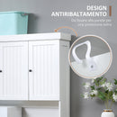 Credenza Cucina 101x39x180 cm 1 Cassetto 6 Ante in Legno Bianco