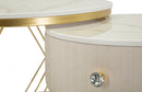 Tavoli da Caffè Votix Coppia Ø70x48 cm - Ø50x43,5 cm in Pino e MDF e Metallo      