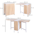 Tavolo Pieghevole Salvaspazio con 4 Scompartimenti Rovere e Bianco 169x62x75 cm 