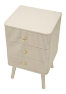 Comodino 3 Cassetti Shy 37,5x34x61 cm in Pino e MDF e Ferro      