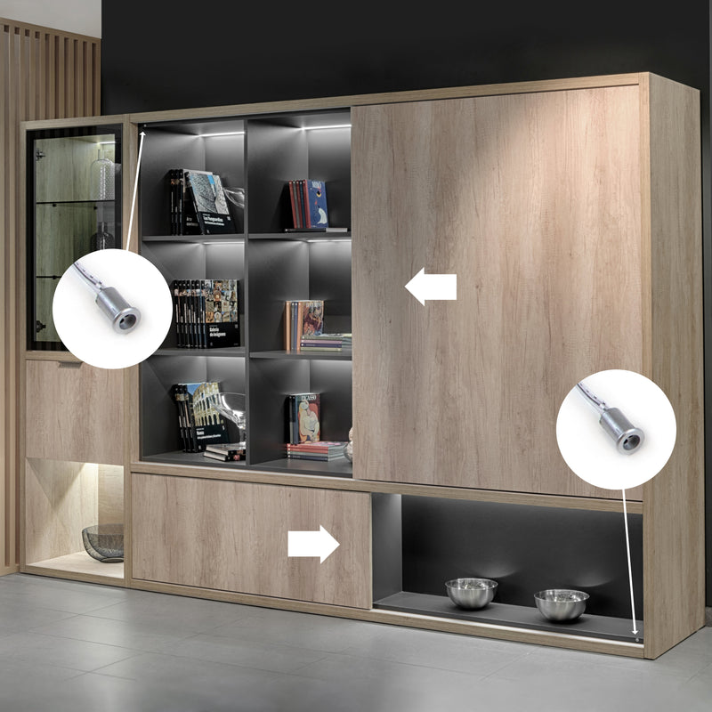 Kit Illuminazione Automatica Striscia LED 5 mt per Armadi e Mobili Emuca 