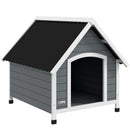 Cuccia per Cani Grandi da Esterno Pavimento Rimovibile 84x99x87 cm in Legno Grigio 