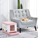 Lettiera per Gatti Portatile con Vassoio Estraibile e Accessori  Rosa e Bianca