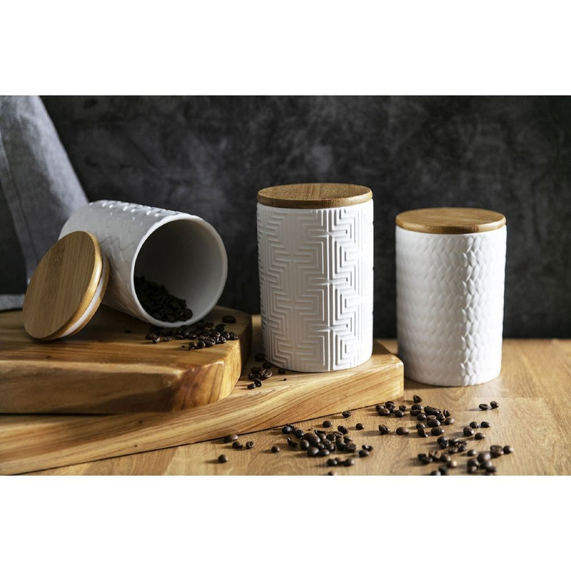 Set 3 Barattoli Ø10x15 cm 850 ml in Ceramica VdE Tivoli 1996 Geometrie