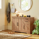 Mobile Cucina Buffet 120x38x79 cm con 2 Cassetti e 3 Armadietti in MDF Rovere      