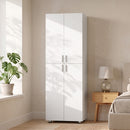 Armadio Guardaroba 60x34x180 cm con 4 Ante e Chiusura Soft Close in Truciolato Bianco      