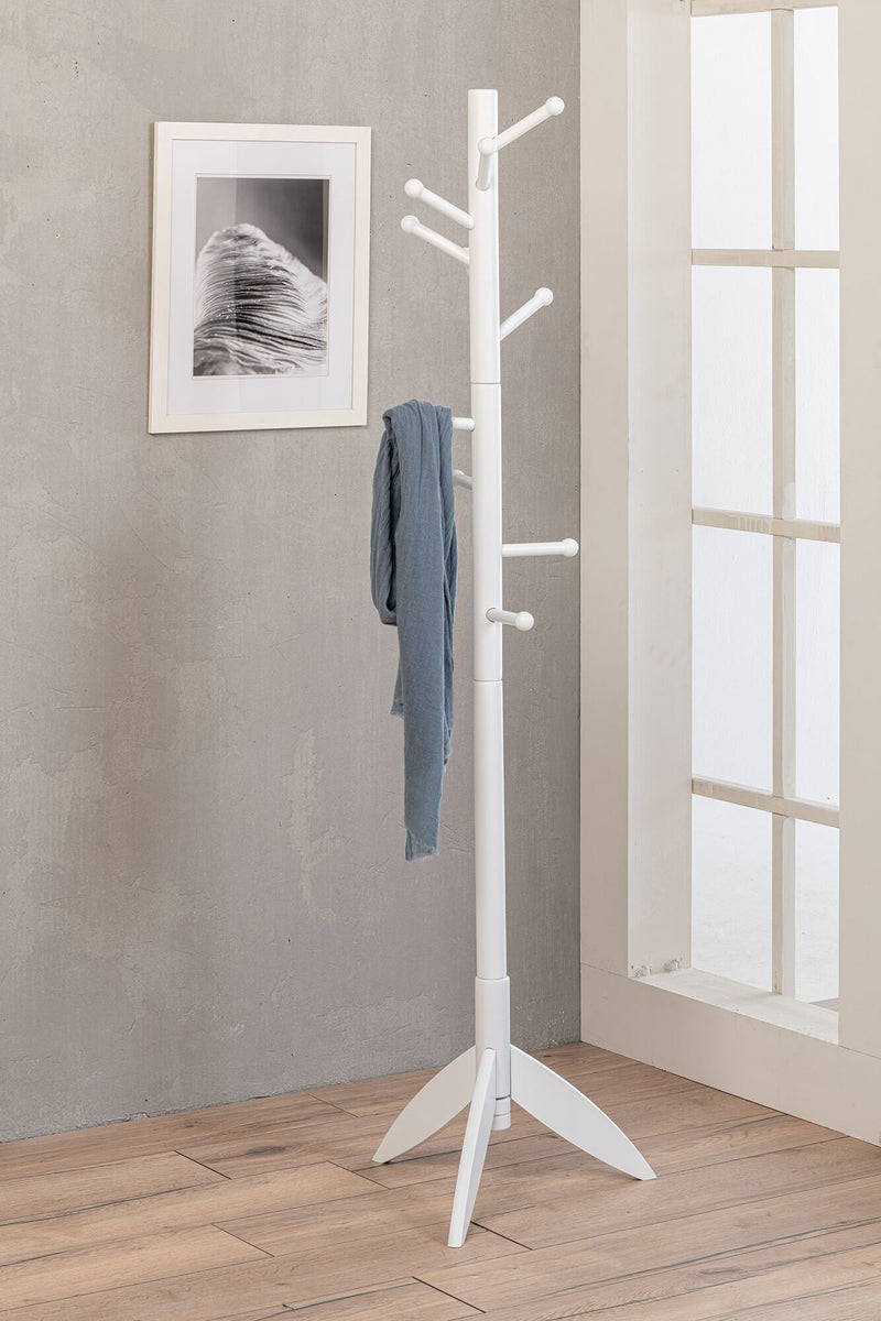 Appendiabiti in Legno 45x45x178 cm Rocket Bianco