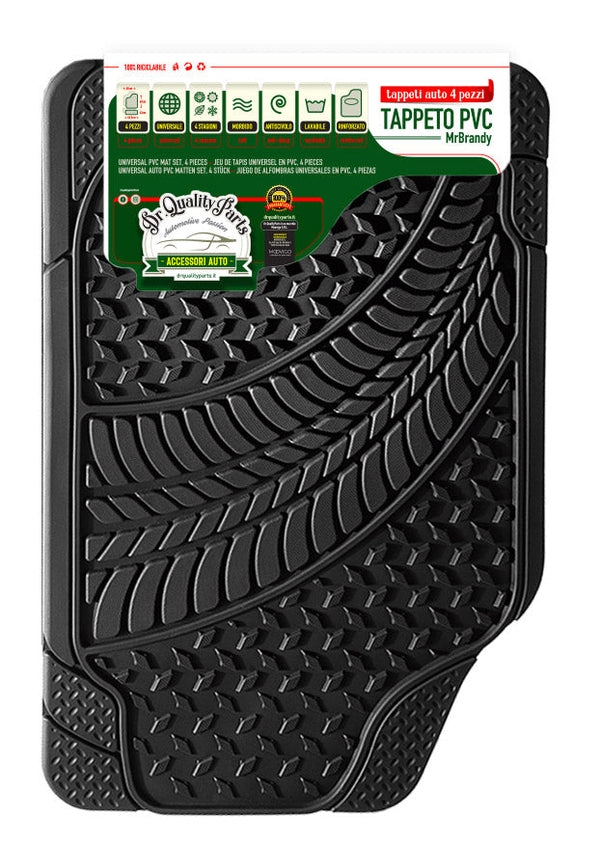 sconto Set 4 Tappetini Universali per Auto in PVC Neri Mr Brandy 17171