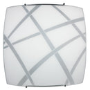 Plafoniera 1xE27 Ganci Filo Acciaio Vetro Lastra Bianco E-Energy Clio