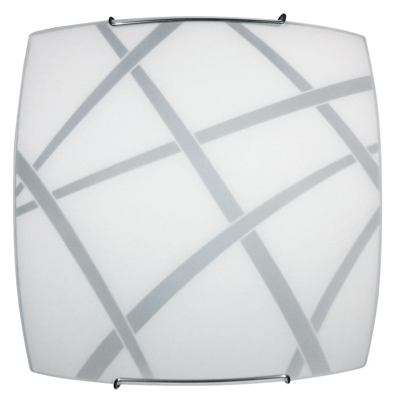 Plafoniera 2xE27 Ganci Filo Acciaio Vetro Lastra Bianco E-Energy Clio