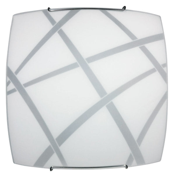 Plafoniera 2xE27 Ganci Filo Acciaio Vetro Lastra Bianco E-Energy Clio prezzo