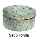 Set 5 Scatole cartone conchiglie tondo 