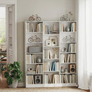 Libreria 149x23,6x188 cm con Ripiani Regolabili e Antiribaltamento in Truciolato e MDF Bianco      