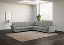 Divano Angolare 7 Posti 288x288x85 cm Yasel in Tessuto Grigio