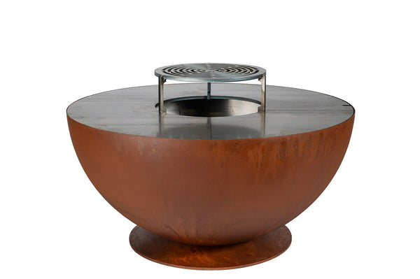 Barbecue a Legna Ø60x40 cm Tulipano in Acciaio Effetto Ruggine prezzo