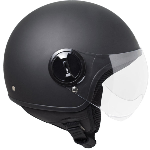 sconto Casco Demi-Jet per Scooter Visiera Sagomata SKA-P 1 WH Wolli Nero Gommato