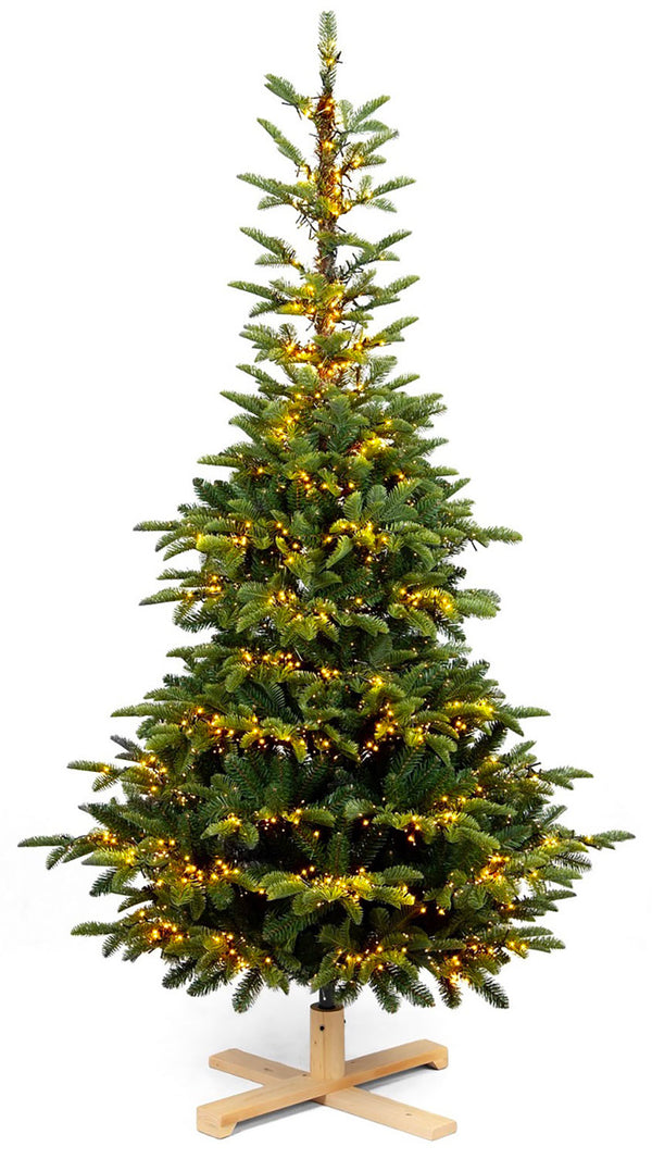 Albero di Natale Artificiale con 2900 LED Luce Calda 210 cm 731 Rami Apertura a Ombrello Verde acquista