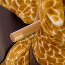 Cavallo a Dondolo per Bambini 70x32x87 cm con Ruote a Forma di Giraffa Giallo