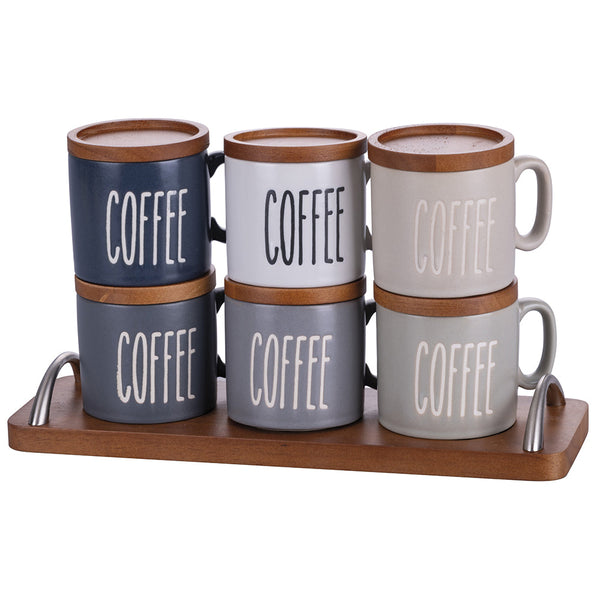 prezzo Set 6 Tazzine da Caffè con Stand Ø6x6 cm in Gres VdE Tivoli 1996 Urban Kitchen