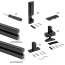 Kit Struttura Modulare Raccordi e 2 Profili a Pavimento e Parete in Alluminio Emuca Zero Nero