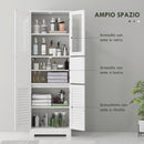 Mobile Colonna Bagno 60x30x170,5 cm con 3 Armadietti Bianco   