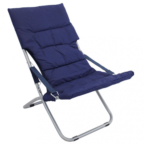 Sdraio Canapone 65x80x38/96 h cm in Acciaio Telo Oxford Blu sconto