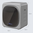 Mini Asciugatrice ad Aria 2,5 kg 48x40x56 cm con Timer e Programma Smart in Acciaio Inox Argento      