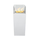 Camino a Bioetanolo da Pavimento 40x40x145 cm per Esterno Ischia Bianco