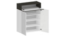 Scarpiera 2 Ante e 1 Ripiano a Ribalta 76x35x100 cm Savona 2A 1R Bianco Opaco/Grigio Ardesia  