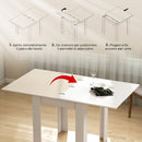 Tavolo Allungabile per 4-6 Persone 140x80x77,5 cm in Truciolato e Acciaio Bianco Effetto Legno      