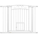 Cancelletto di Sicurezza per Animali con Estensioni 76-104x77cm Porta per Gatti Bianco 