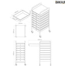 Carrello Cassettiera Multiuso Acciaio Casa Ufficio Estetista 8 Cassetti Colorati