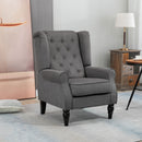 Poltrona da Salotto in Stile Francese 74x86x102 cm con Cuscini Sfoderabili Gambe in Legno Grigio  