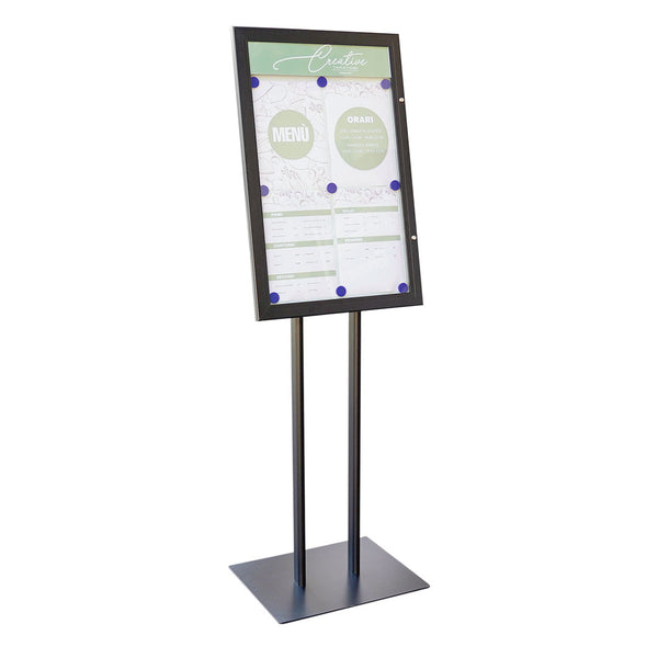 acquista Espositore a Leggio con Piantana 51,4x79 cm in Alluminio Porta Menù Nera