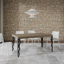 Tavolo Allungabile 160-264x90x77 cm Karamay Premium Tortora Telaio Antracite 
