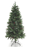 Albero di Natale 766 Rami Ø130xH180 cm con Bacche e Pigne Soriani Toronto Verde 