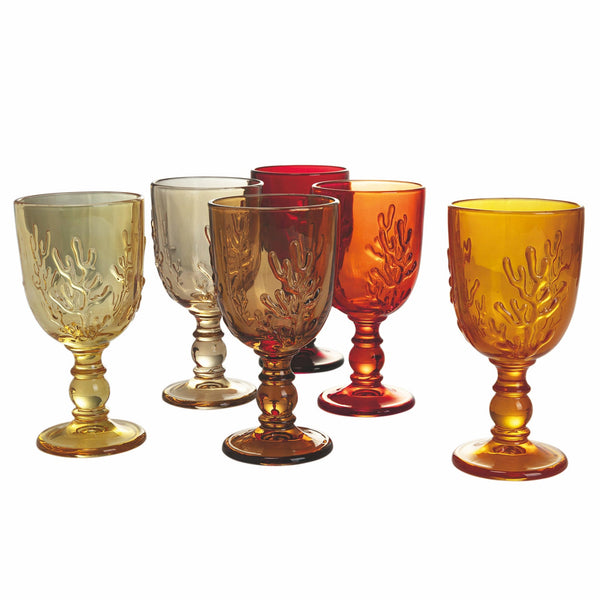 Set 6 Calici in Vetro 340 ml Villa d'Este Home Tivoli Coral Sunset prezzo