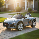 Macchina Elettrica per Bambini 12V Licenza Ufficiale Audi R8 New Spyder con Telecomando e Sedile in pelle Grigio
