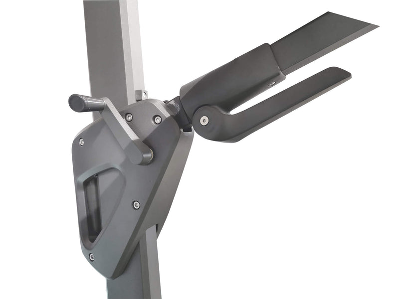 Ombrellone da Giardino Decentrato 3x3m in Alluminio Telo in Poliestere Mosini Jazz Grigio e Bianco