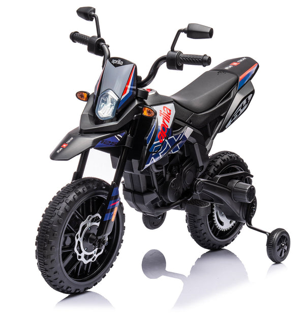 sconto Moto Elettrica per Bambini 12V con Licenza Aprilia RX-125 Motocross Blu