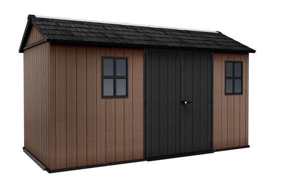 online Casetta Box da Giardino 230x413x246 cm Newton Plus 7513/1375 Doppia Opzione Montaggio in Resina Evotech+ Marrone