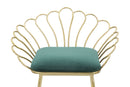 Sgabello Glam Flower Rosa Coppia 57x52x94-56x48x72,50 cm in Ferro Poliestere e Spugna Verde e Oro