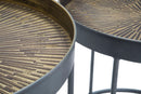 Tavolinetti Bassi Opis Set 3 Pz Ø50,5x48-46x43-40,5x38 cm in Ferro Nero e Bronzo