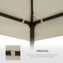 Tetto di Ricambio Impermeabile per Gazebo da Giardino 3x3m Doppio Tetto Crema