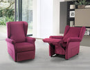Poltrona Alzapersona Elettrica 2 Motori 75x107x84 cm con Ruote in Tessuto Dispositivo Medico 1 Rosso 