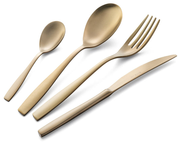 prezzo Servizio Set di Posate 24 Pezzi in Acciaio 18/10 Sabbiato PVD Eme Eleven Sahara