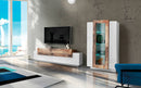 Parete Attrezzata Soggiorno Porta TV 200x45x51,6 cm con Vetrina Coro Bianco Lucido e Acero Pereira