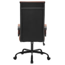 Sedia da Ufficio Girevole Industrial 65x109-119 cm con Braccioli e Pistone a Gas in Ecopelle e Nylon Nero      