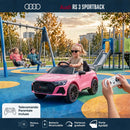 Macchina Elettrica per Bambini Licenza Audi RS 3 Sportback 12V Sedili in Pelle e Telecomando Rosa     