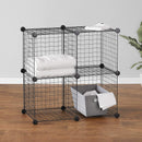 Libreria Modulare in Rete Metallica 24 Pezzi Componibili a Cubo